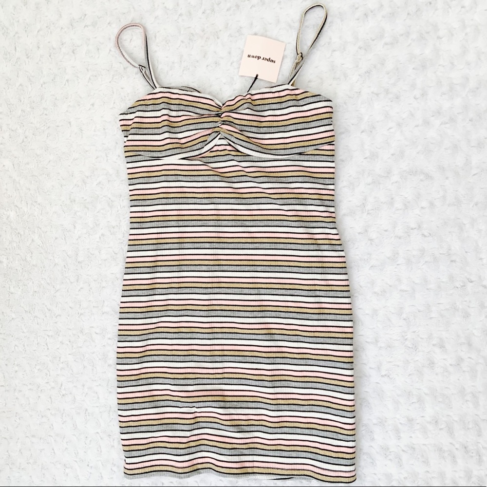 NWT-SUPERDOWN (Revolve) striped bodycon mini dress